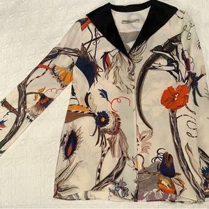 BALENCIAGA SILK Pattern button down Blouse Size 40